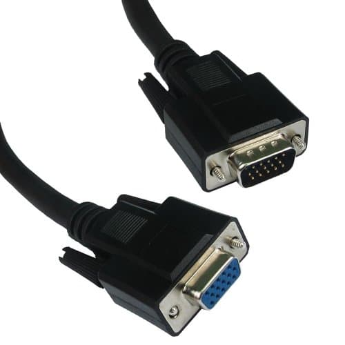 Image of kenable SVGA Monitor Extension Cable HD15 15 pin Lead Male to Female 10m BLACK [10 metres]