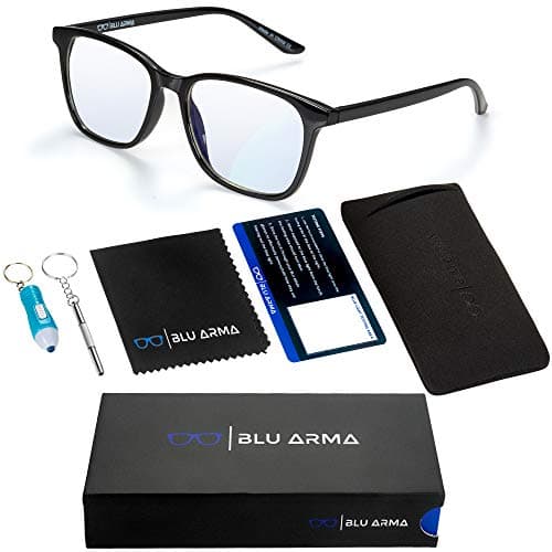 Image of BLU ARMA® Blue Light Glasses for Men & Women with Glasses case – Reading Glasses - Gaming Glasses to Prevent Migraine, Eye Strain, and Improve Sleep – UV 400 Protection - CE & FDA Certified