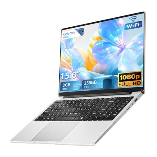 Image of Laptop 15.6 inch, Celeron N4000 Processor 8GB LPDDR4 RAM 256GB SSD, Notebook 180°Flip Schermo FHD 1920*1080, USB3.0, Mini HDMI, WiFi, BT4.2 Supports SSD Expansion 1TB Laptops Computer(8GB+256GB)