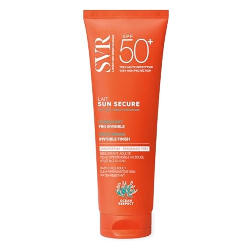 Image of SVR SUN SECURE Face & Body Sunscreen SPF 50+ Milk for All Skin Types, Very High UVA/UVB Factor 50 Sun Cream, Non-Greasy, Reef-Safe, All Ages, 250ml
