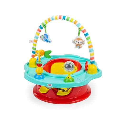 Image of Bright Starts 3-in-1 SuperSeat Playful Paradise, Activity Seat with Toys, Snacking Tray, Booster Seat, BPA Free Tray, Unisex, 6 Months +