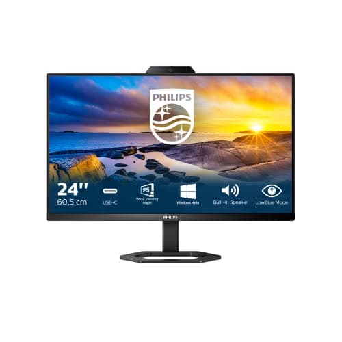 Image of Philips 24E1N5300HE - 24 Inch FHD Monitor, 75Hz, IPS, WebCam, USB-C, Height Adjust, Speakers, USB HUB, Flicker Free (1920 x 1080 @75Hz HDMI 1.4/ DP 1.2 USB-C USB 3.2)