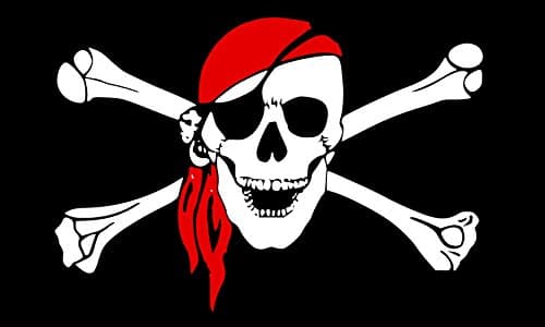 Image of Pirate Jolly Roger Skull & Crossbones Polyester Flag (5 x 3 Foot)