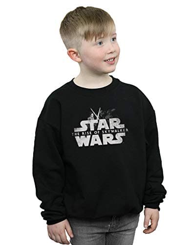 Image of Absolute Cult Star Wars The Rise Of Skywalker Rey And Kylo Battle Boys Sweatshirt Black 7-8 Years