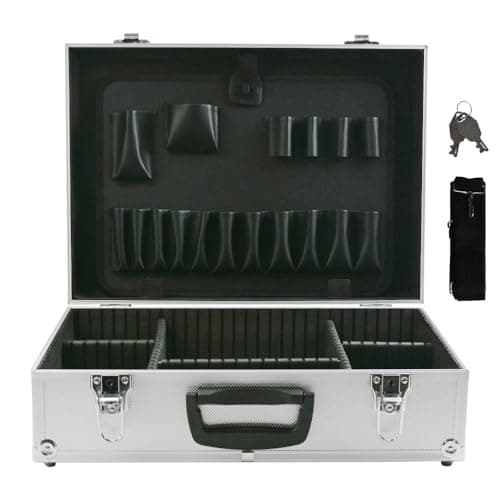 Image of Unibos | Lockable Electricians Flight Case | Aluminium Toolbox | Adjustable & Removable EVA Foam Inserts | Portable Tool Organiser & Storage Box