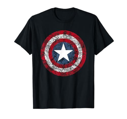 Image of Marvel Captain America Avengers Shield Comic T-Shirt