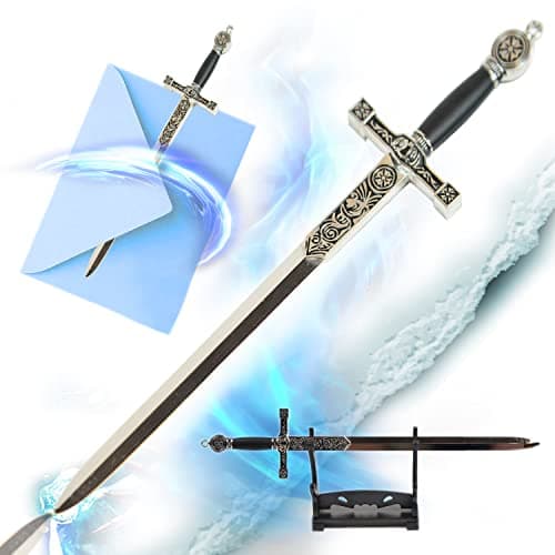 Image of King Arthur’s Excalibur Letter Opener with Stand, Office Accessory, Home Decor, Gift for Collectors, Fans