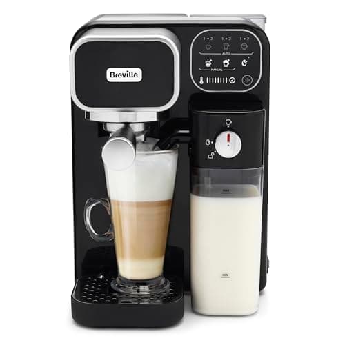 Image of Breville Prima Latte Luxe One Touch Espresso Maker| Espresso, Latte Cappuccino Coffee Maker | 19 Bar Italian Pump | Automatic Milk Frother | ESE Coffee Pod Compatible | Black [VCF166]