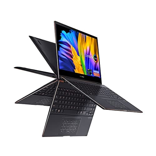 Image of ASUS ZenBook Flip S 13 Ultra Slim Laptop, 13.3” 4K UHD OLED Touch Display, Intel Core i7-1165G7 CPU, Intel Iris Xe, 16GB RAM, 1TB SSD, Thunderbolt 4, TPM, Windows 10 Pro, Jade Black, UX371EA-XH77T