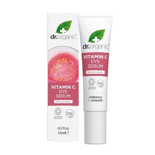 Image of Dr Organic Guava Eye Serum, Vitamin C, Brightening, Mens, Womens, Natural, Vegan, Cruelty-Free, Paraben & SLS-Free, Organic, 15ml, Packaging may vary