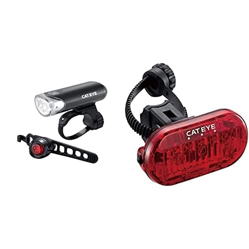 Image of CatEye EL135 Front and Orb Rear Light Set,Black & Omni 3 TL-LD135 3 LED Rear Light - Black