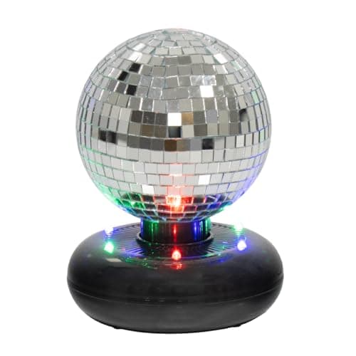 Image of Global Gizmos 45869 Mini Disco Ball/Light-Up Mirror Ball/Efficient LED Lights / 5-Inch Diameter/USB Powered/Perfect for Tabletops, Kids Parties & More