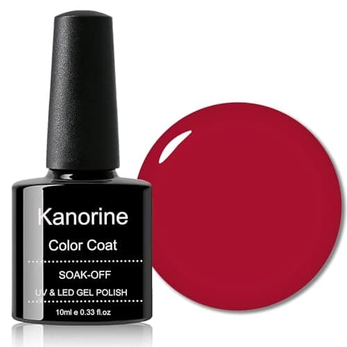 Image of KANORINE Gel Polish Soak-Off UV/LED Red Colour Gel Nail Polish red Color Coat Gel Nail Varnish Nail Art TYPE 10ml