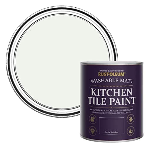 Image of Rust-Oleum Off White water resistant Kitchen Tile Paint in Matt Finish - Steamed Milk 750ml