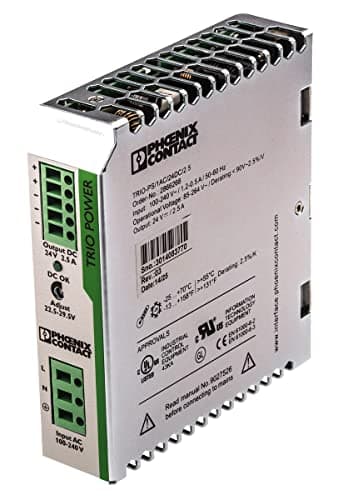 Image of Phoenix Contact TRIO-PS/1AC/24DC/2.5 DIN Rail Power Supply 24Vdc 2.5A 60W, 1-Phase