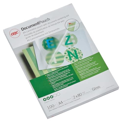 Image of GBC IB585036 A4 2x80 Micron Gloss Laminating Pouches, Pack of 100