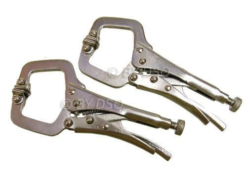 Image of Professional 2 Piece 4 inch C Welding Clamp with Swivel Pads