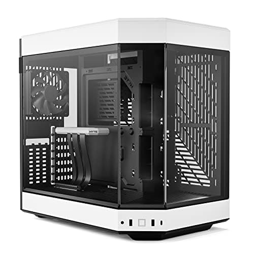 Image of HYTE Y60 Modern Aesthetic Dual Chamber Panoramic Tempered Glass Mid-Tower ATX Computer Gaming Case with PCIE 4.0 Riser Cable Included, White (CS-HYTE-Y60-BW)