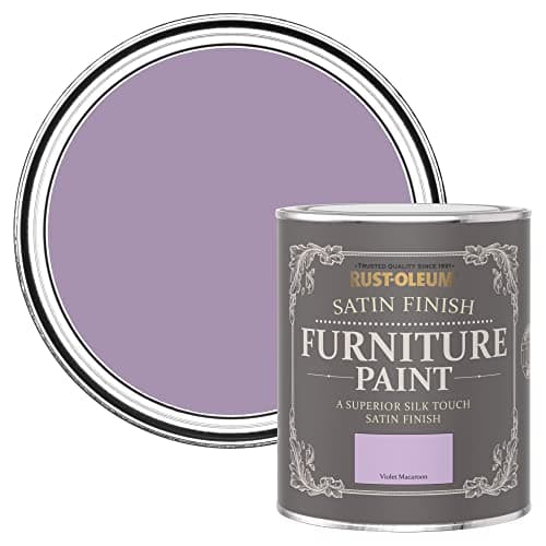 Image of Rust-Oleum Purple Furniture & Skirting Board Paint in Satin Finish - Violet Macaroon Satin 750 ml