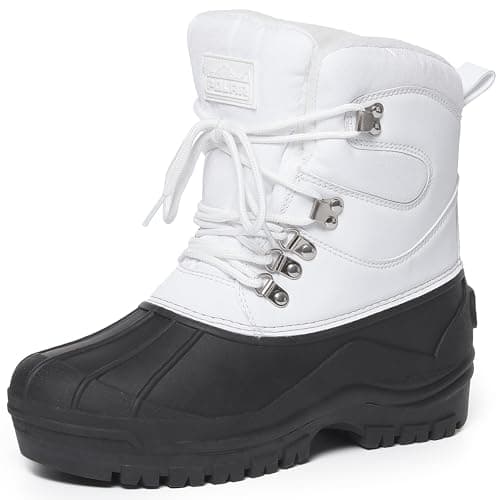 Image of Polar Mens Short Nylon Mesh With Overlay Duck Waterproof Sole Lace Up Winter Snow Boots - UK7/EU41