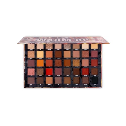 Image of W7 Warm Up Pressed Pigment Palette - 40 High Impact Warm Tone Colours - Flawless Long-Lasting Glam Makeup