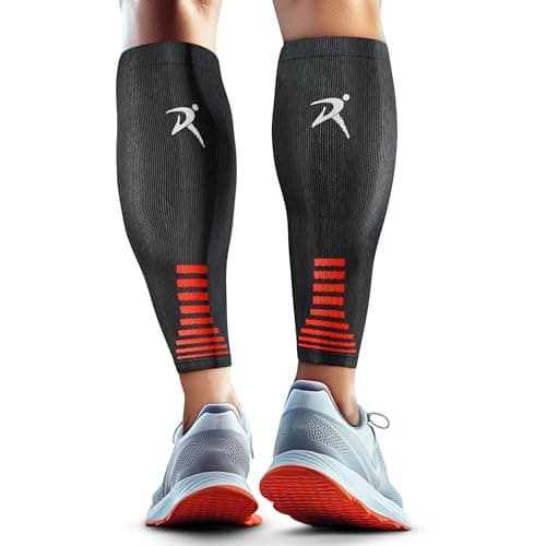 Image of Rymora Calf Compression Sleeves for Men & Women (Ideal for Sports, Running, Shin Splints & More) (One Pair) (Black) (Medium) [M]