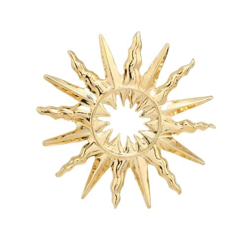 Image of Dainty Sun Brooch Pin for Women Men, Elegant Lapel Hat Dress Accessory - Vintage Gold Plated Celestial Jewellery Gift for Birthdays, Holidays & Special Occasions