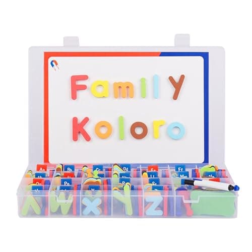 Image of Classroom Magnetic Alphabet Letters, Double-Side Magnet Board, With Storage Box, Foam Fridge Magnets For Kids, Alphabet Educational Toys For Preschool Learning