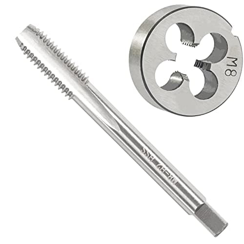 Image of Aceteel M8 x 1.25 Metric Tap and Die Set, M8 X 1.25mm HSS Machine Thread Tap and M8 X 1.25mm Alloy Tool Steel Round Thread Die Right Hand
