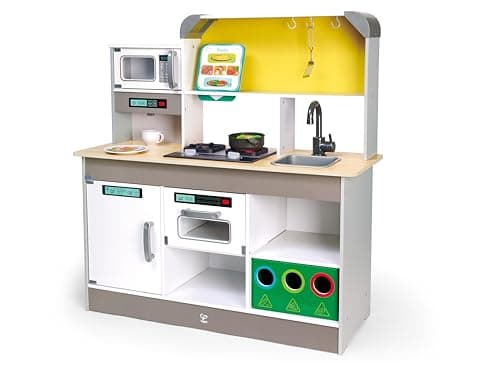 Image of Hape E3177 - Deluxe Kitchen with Fan Fryer for Creative Role Play, 3+ Years
