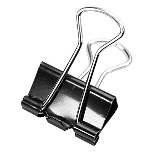 Image of [100 Pack] Small 19mm Black Foldback Clips Office Paper Binding Bulldog Grips