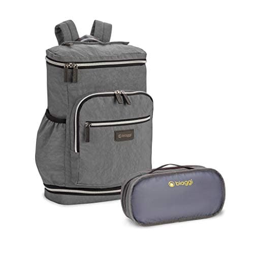 Image of biaggi Zipsak Travel Laptop Backpack-TSA Friendly, Fits 16-inch Notebook, Perfect for Men & Women,College,Business,and Work, Grey, One Size, Bucket Style
