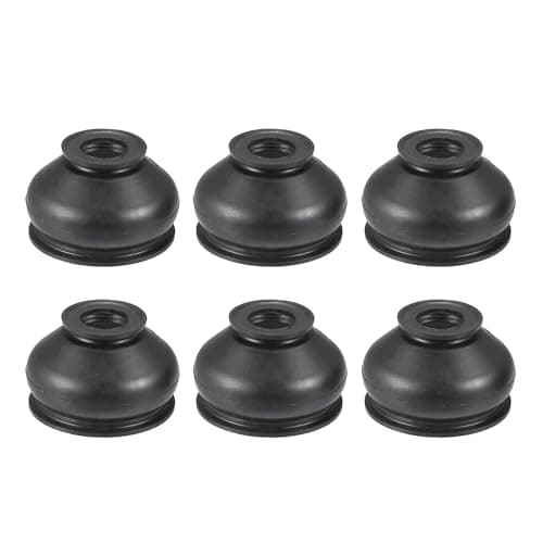 Image of A ABSOPRO Universal Car Turn to Rod Arm Ball Joint Head Dust Protection Car Suspension Steering Parts Rubber Black (Set of 6)