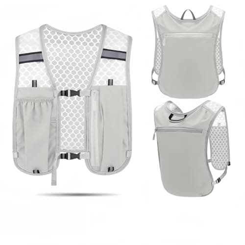 Image of ROSSRORE Women's Running Bag Next-Gen Performance Running Belt with 500ml Water Bottle | Adjustable 2L Hydration Bladder Vest Breathable Hiking Cycling and 10K Marathon Accessory (Grey, Medium)