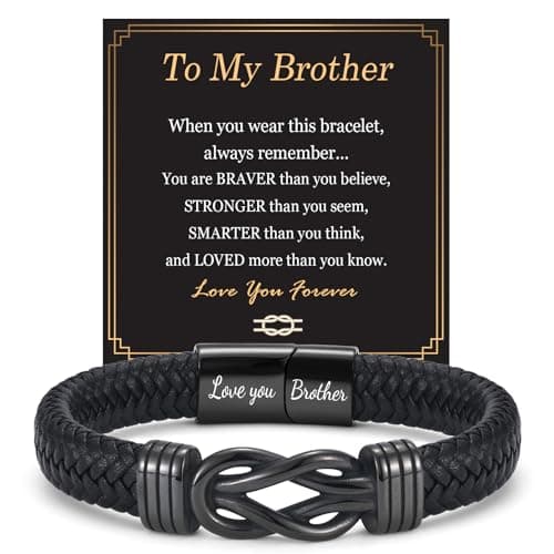 Image of EPIRORA Big Brother Gifts for Boys, Leather Bracelet Brother Birthday Gifts From Sister, Boys Bracelet Christmas Graduation Valentines Presents for Teenage Boy