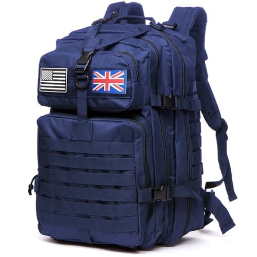 Image of Thuram 50L Durable Nylon Waterproof Fishing Hunting Backpack Outdoor Military Rucksacks Tactical Sports Camping Hiking Bags (Navy blue)