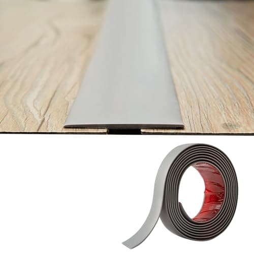 Image of PVC Floor Transition Strip(2mm Thick × 5cm Wide) Laminate Floor Cover Strips Self Adhesive Door Bar Divider Strip Flat Flooring Edge Joining Trim(2M,Grey)