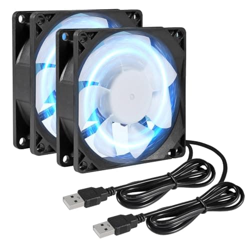 Image of DORHEA 2Pcs 80mm/3.15inch for DC Fan 5V Computer Case Fan 80x80x25mm USB 8025 Blue LED Power Cooling Fan DC Brushless Cooler Fan 8cm for PC Case CPU Brushless Axial Radiator Fan
