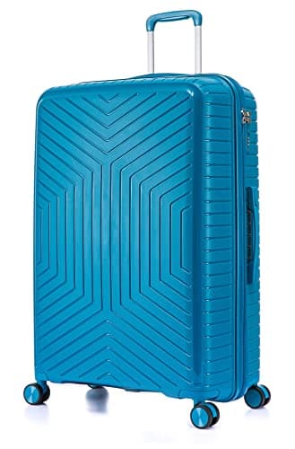 Image of DK Luggage 24" Medium Hard Shell Polypropylene PP Suitcase 4 Wheel Spinner Luggage PP20 Blue
