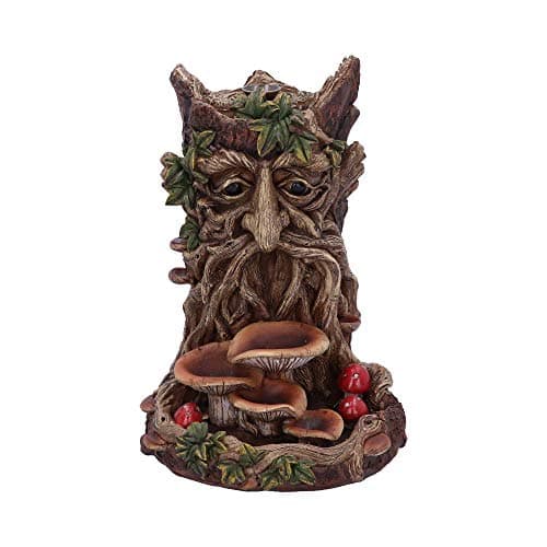 Image of Nemesis Now Wisest Dryad Backflow Incense Burner 18cm – Green Man Tree Spirit – Hand-Painted Resin Ornament