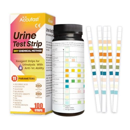 Image of Accufast Urine Test Strips x 100-11 Parameter UTI Test Strips for Infection - Urinalysis Urine Test Strips Home Health Monitoring - Urinalysis Testing Kits for Women & Men
