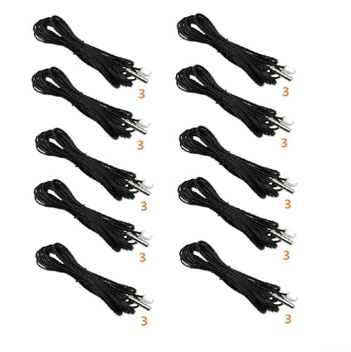 Image of 10 Pack Thermistor Sensor Probe 10K Ohm% B3435 Cylinder Head with PVC Wire and XH2.54 Terminal for HVAC Refrigerator Water Heater Incubator Drying Box -40C to For()