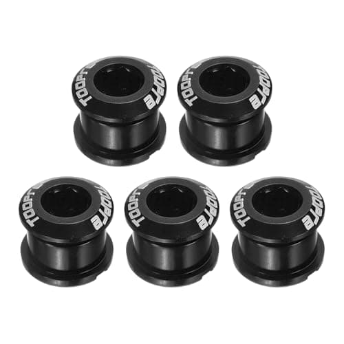 Image of sourcing map 5pcs Single Chain Ring Bolts M8 Aluminum Alloy Bicycle Crankset Nuts Chainwheel Screws for Road Bike Mountain Bike, Black