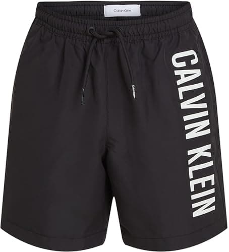 Image of Calvin Klein Boys’ Medium Drawstring Swim Shorts, Black (Pvh Black), 10-12 Years