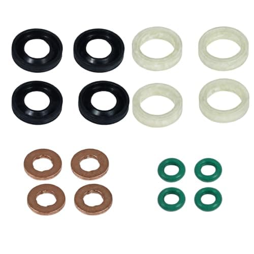 Image of AUTO OCCASION Fuel Injector Repair Seal Washer Oring Kit Compatible with Ford C-MAX Focus Fiesta Peugeot Citroen 1.6 TDCI Replace 1233683 1318562