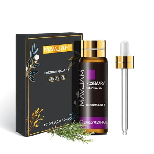 Image of MAYJAM Rosemary Essential Oil 10ML - Pure, Undiluted - Premium Quality Essential Oils with Glass Dropper - for Diffuser and DIY Candle Making