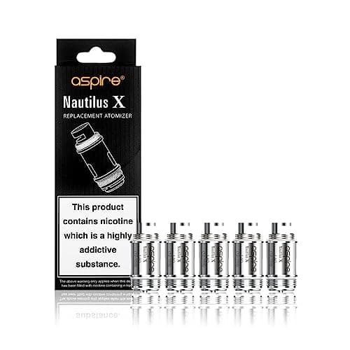 Image of Aspire NAUTILUS X Coils 1.8 Ohm [Pack of 5] - Flavour Focused, 12 to 16W, MTL Vaping, 50/50 and Nic Salts, Replacement Coil for Nautilus X/XS/Pockex/X30Rover/Rover2, No Nicotine