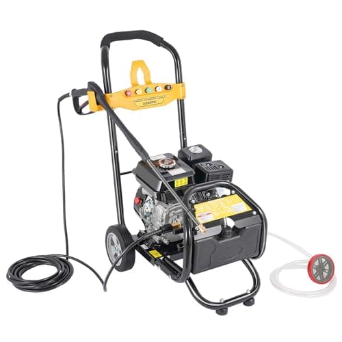 Image of HeinaTond 7.5HP Petrol Pressure Washer 2600PSI 3400RPM High Power Jet Washer with 5 Nozzles 8m Hose Gasoline Pressure Washer for Car Patio Driveway Garden Durable