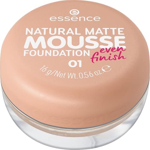 Image of Essence Cosmetics NATURAL MATTE MOUSSE FOUNDATION, mattifying, covering, express result, matte (16g)