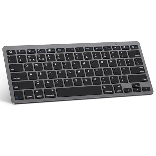 Image of OMOTON Bluetooth Wireless Keyboard for iOS Compatible with iPad Pro/Air/Mini, iPhone and More, UK QWERTY Keyboard Layout, Space Grey